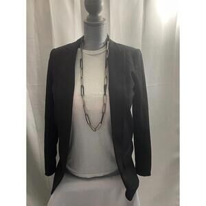WHITE HOUSE BLACK MARKET NWOT  All Seas Jacket Top Size 4 BLACK  MIX FAB  BLAZER